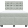 Box spring postel s matrací 140 x 190 cm samet [3290918] (Barva Světle šedá)