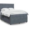 Box spring postel s matrací 140 x 190 cm samet [3294635] (Barva Tmavě šedá)