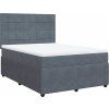 Box spring postel s matrací 140 x 190 cm samet [3294635] (Barva Tmavě šedá)