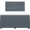 Box spring postel s matrací 140 x 190 cm samet [3294635] (Barva Tmavě šedá)