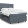 Box spring postel s matrací 140 x 190 cm samet [3294635] (Barva Tmavě šedá)
