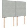 Box spring postel s matrací 140 x 190 cm samet [3294628] (Barva Světle šedá)