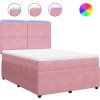 Box spring postel s matrací 140 x 190 cm samet [3294628] (Barva Světle šedá)