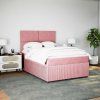 Box spring postel s matrací 140 x 190 cm samet [3294628] (Barva Světle šedá)