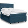 Box spring postel s matrací 140 x 190 cm samet [3294628] (Barva Světle šedá)