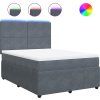 Box spring postel s matrací 140 x 190 cm samet [3294628] (Barva Světle šedá)