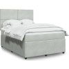 Box spring postel s matrací 140 x 190 cm samet [3294628] (Barva Světle šedá)