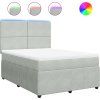 Box spring postel s matrací 140 x 190 cm samet [3294628] (Barva Světle šedá)