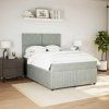 Box spring postel s matrací 140 x 190 cm samet [3294628] (Barva Světle šedá)
