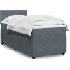 Box spring postel s matrací 90 x 200 cm samet [3289950] (Barva Světle šedá)