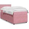 Box spring postel s matrací 90 x 200 cm samet [3289950] (Barva Světle šedá)