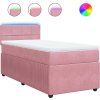 Box spring postel s matrací 90 x 200 cm samet [3289950] (Barva Světle šedá)