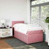 Box spring postel s matrací 90 x 200 cm samet [3289950] (Barva Světle šedá)