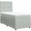 Box spring postel s matrací 100 x 200 cm samet [3294559] (Barva Tmavě zelená)