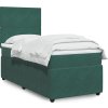 Box spring postel s matrací 100x200 cm samet [3294559] (Barva Tmavě zelená)