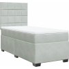 Box spring postel s matrací 80 x 200 cm samet [3293062] (Barva Světle šedá)