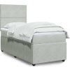 Box spring postel s matrací 80 x 200 cm samet [3292184] (Barva Světle šedá)