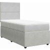 Box spring postel s matrací 80 x 200 cm samet [3292184] (Barva Světle šedá)