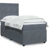 Box spring postel s matrací 80 x 200 cm samet [3292184] (Barva Světle šedá)