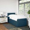 Box spring postel s matrací 80 x 200 cm samet [3287606] (Barva Modrá)