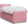 Box spring postel s matrací 80 x 200 cm samet [3287606] (Barva Modrá)