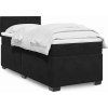 Box spring postel s matrací tmavě 80 x 200 cm samet [3286158] (Barva Černá)