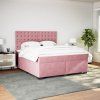 Box spring postel s matrací 180 x 200 cm samet [3290990] (Barva Světle šedá)