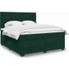 Box spring postel s matrací 180 x 200 cm samet [3290990] (Barva Světle šedá)