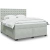 Box spring postel s matrací 180 x 200 cm samet [3290990] (Barva Světle šedá)