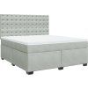 Box spring postel s matrací 180 x 200 cm samet [3290990] (Barva Světle šedá)