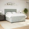 Box spring postel s matrací 180 x 200 cm samet [3290990] (Barva Světle šedá)