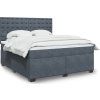 Box spring postel s matrací 180 x 200 cm samet [3290990] (Barva Světle šedá)