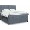 Box spring postel s matrací 180 x 200 cm samet [3294701] (Barva Tmavě šedá)