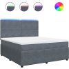 Box spring postel s matrací 180 x 200 cm samet [3294701] (Barva Tmavě šedá)