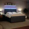 Box spring postel s matrací 180 x 200 cm samet [3294701] (Barva Tmavě šedá)