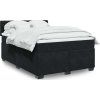 Box spring postel s matrací 160 x 200 cm samet [3286362] (Barva Černá)