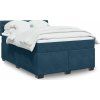 Box spring postel s matrací 160 x 200 cm samet [3286362] (Barva Černá)