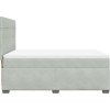 Box spring postel s matrací 140 x 200 cm samet [3293230] (Barva Světle šedá)