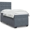 Box spring postel s matrací 90x190 cm samet [3290799] (Barva Tmavě šedá)