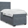 Box spring postel s matrací 90x190 cm samet [3293081] (Barva Tmavě šedá)