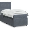 Box spring postel s matrací 90x190 cm samet [3292209] (Barva Tmavě šedá)