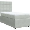 Box spring postel s matrací 90x190 cm samet [3292214] (Barva Světle šedá)