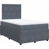 Box spring postel s matrací 120x190 cm samet [3292281] (Barva Tmavě šedá)