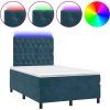 Box spring postel s matrací a LED 120x190 cm samet [3270334] (Barva Růžová)
