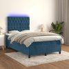 Box spring postel s matrací a LED 120x190 cm samet [3270334] (Barva Růžová)