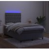 Box spring postel s matrací a LED 120x190 cm samet [3270334] (Barva Růžová)