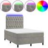 Box spring postel s matrací a LED 120x190 cm samet [3270334] (Barva Růžová)