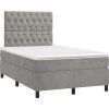 Box spring postel s matrací a LED 120x190 cm samet [3270334] (Barva Růžová)