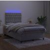 Box spring postel s matrací a LED 120x190 cm samet [3270334] (Barva Růžová)