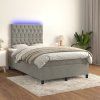 Box spring postel s matrací a LED 120x190 cm samet [3270334] (Barva Růžová)